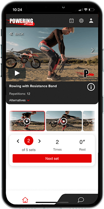 sesion de entrenamiento de motocross con la app de powering offroad